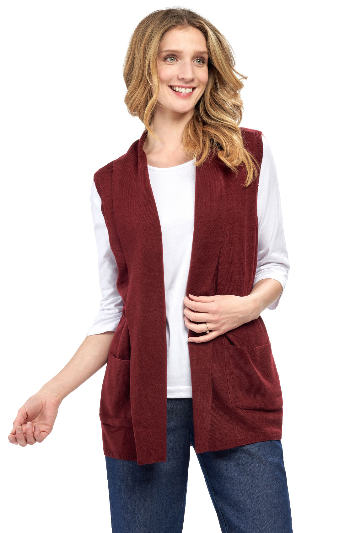 Women's Long Sleeveless Open Front Soft Shawl Collar Vest 5