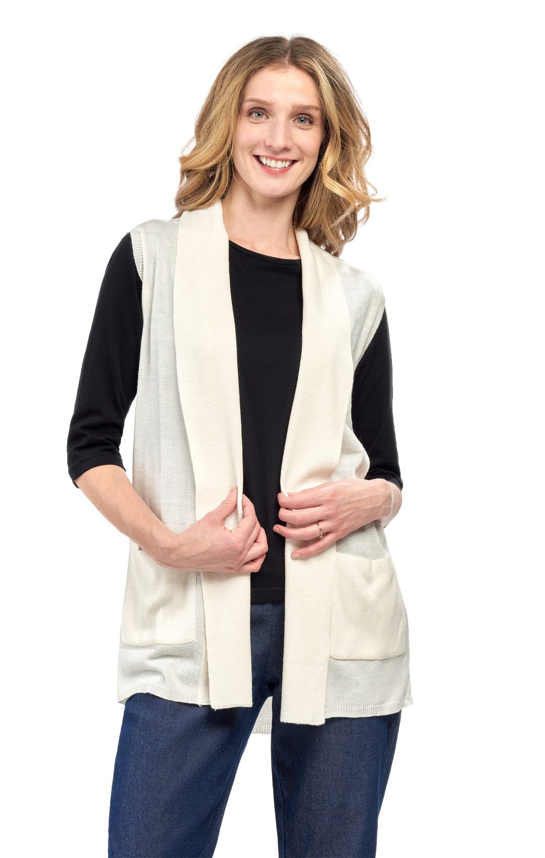 Women's Long Sleeveless Open Front Soft Shawl Collar Vest 8