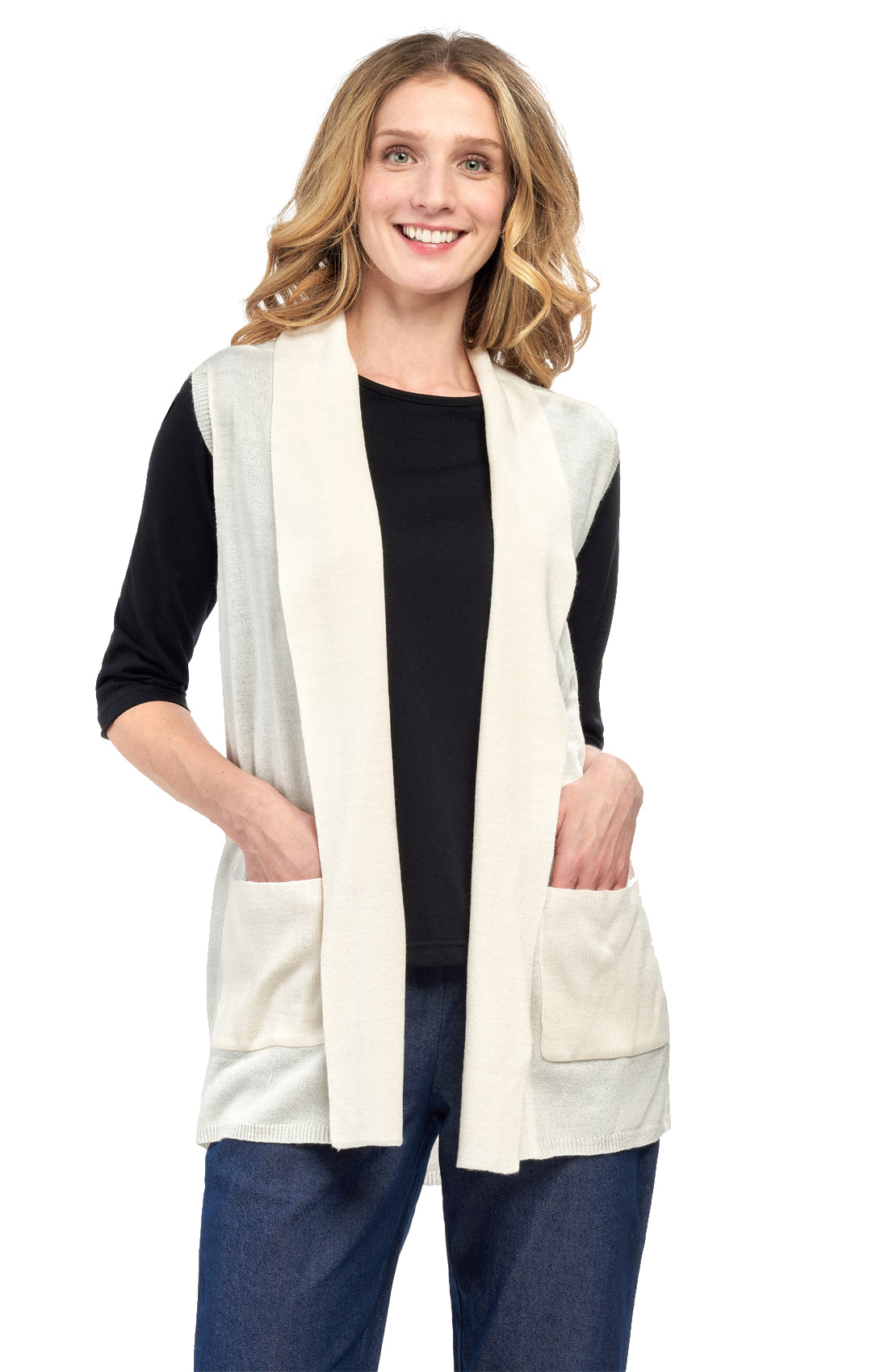 Women's Long Sleeveless Open Front Soft Shawl Collar Vest 7