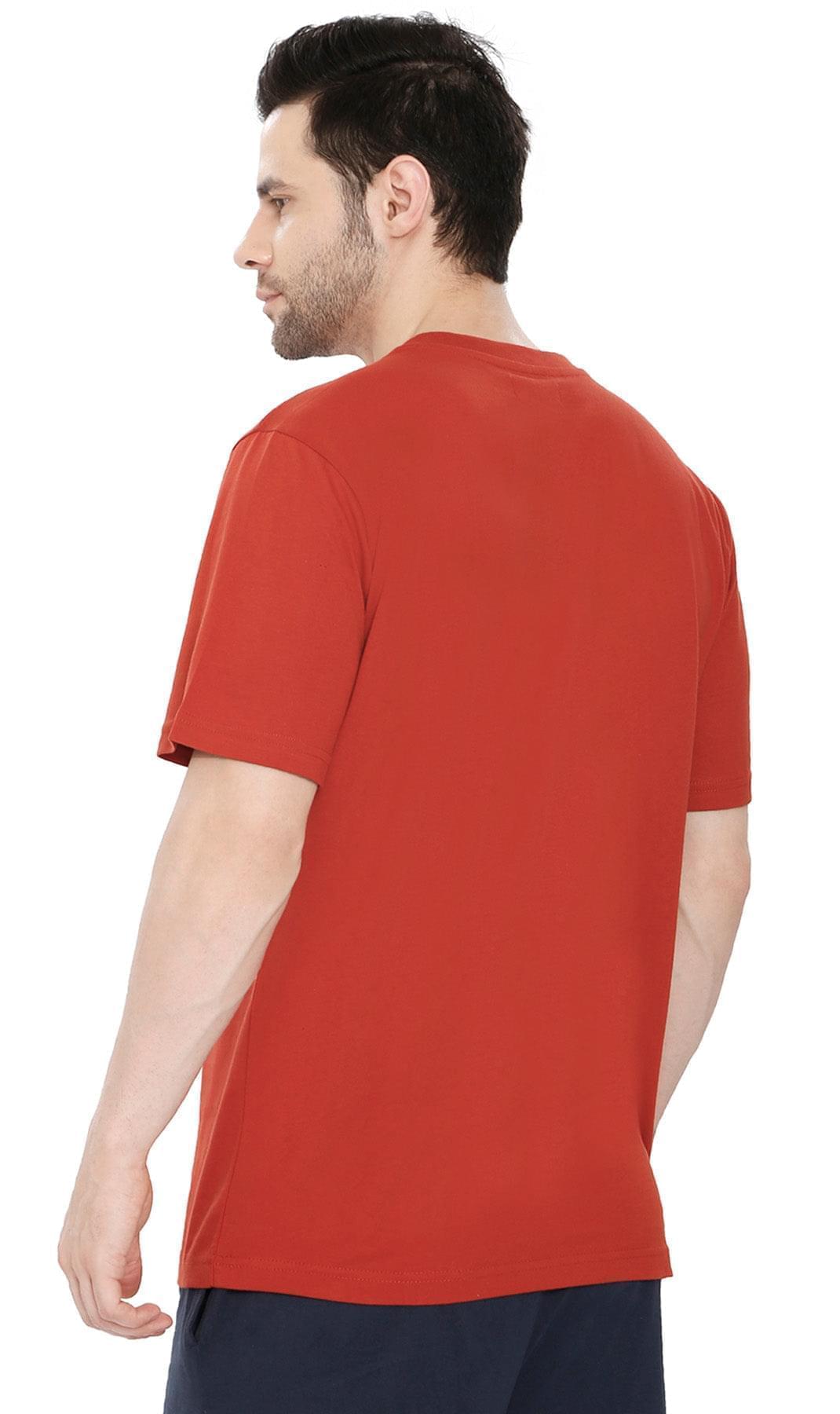 Men's V-Neck T-Shirt with Pocket ÔÇô The Dressier Tee -  Redwood - back - TURTLE BAY APPAREL