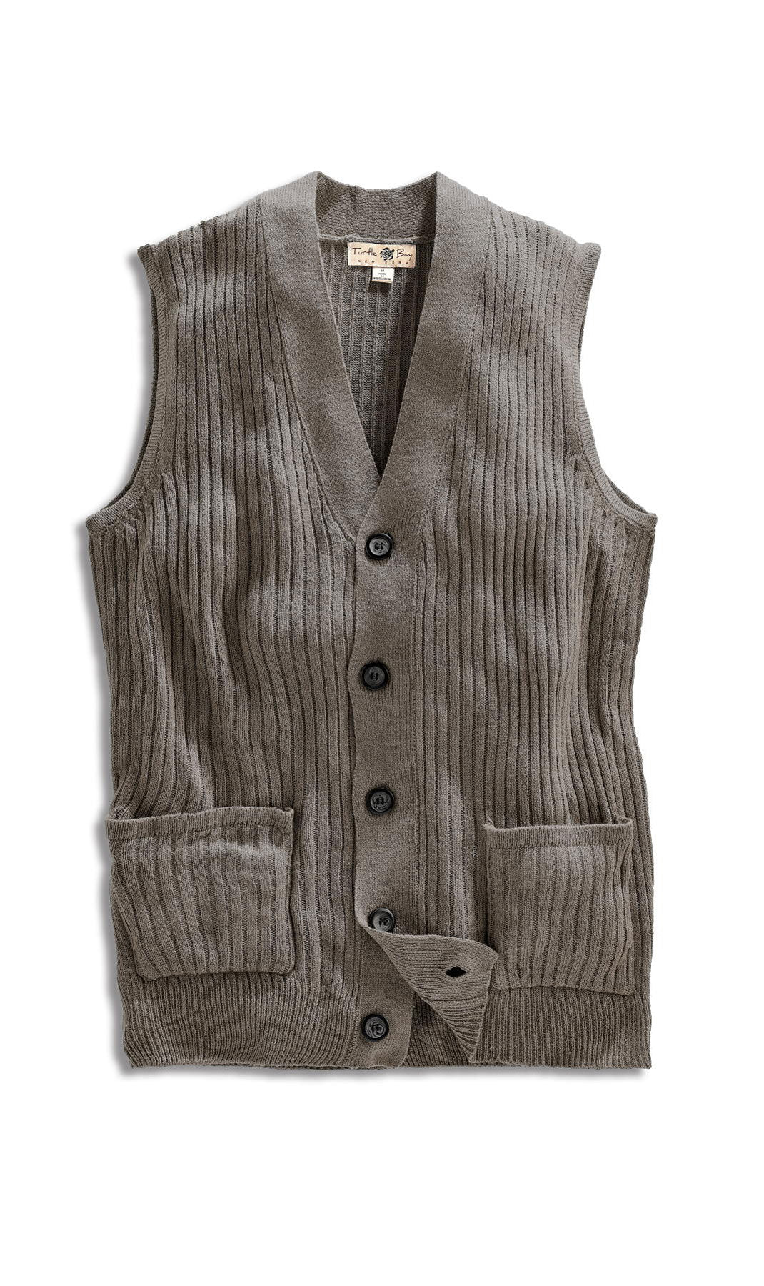 Men's Relaxed Fit Rib Knit Sweater Vest - Button Front with Pockets 19