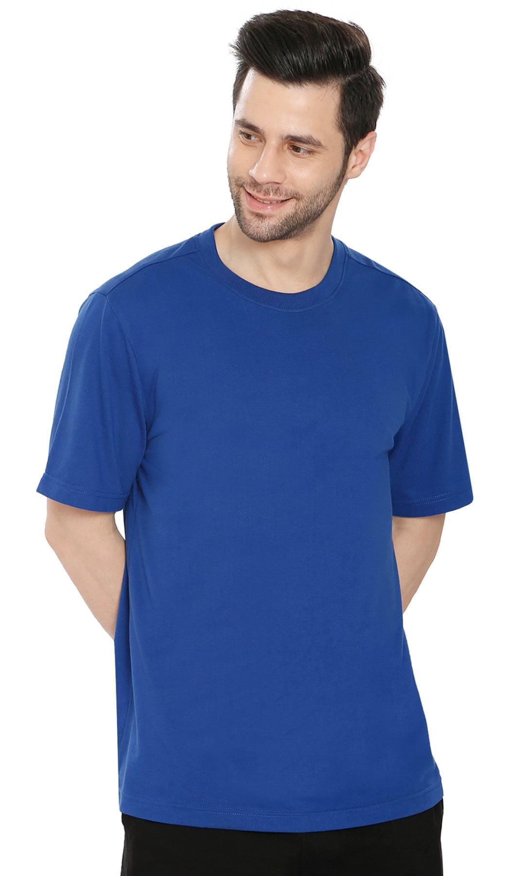 Men's Crew Neck Tee Shirt ÔÇô Essential Short Sleeve Tee For Everyday Royal - Front- TURTLE BAY APPAREL