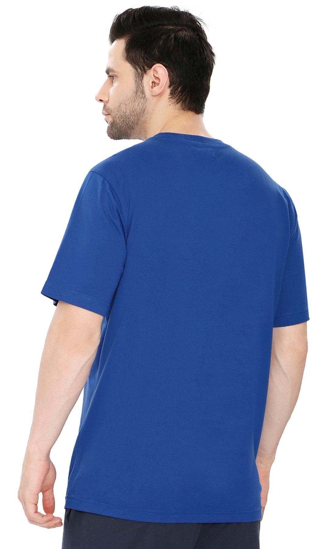 Men's V-Neck T-Shirt with Pocket ÔÇô The Dressier Tee - Royal - Back -TURTLE BAY APPAREL