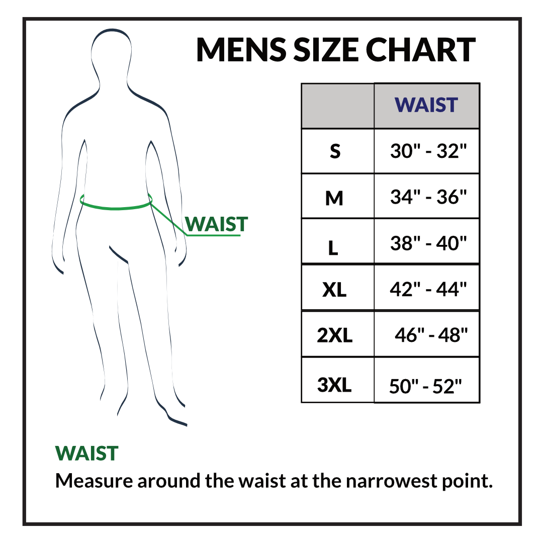 Men's Fleece Cargo Shorts_SIZECHART