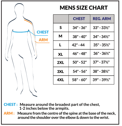 Size Chart -Men's Explorer Easy Snap Shirt - Multi-Pocket Organization TURTLE BAY APPAREL