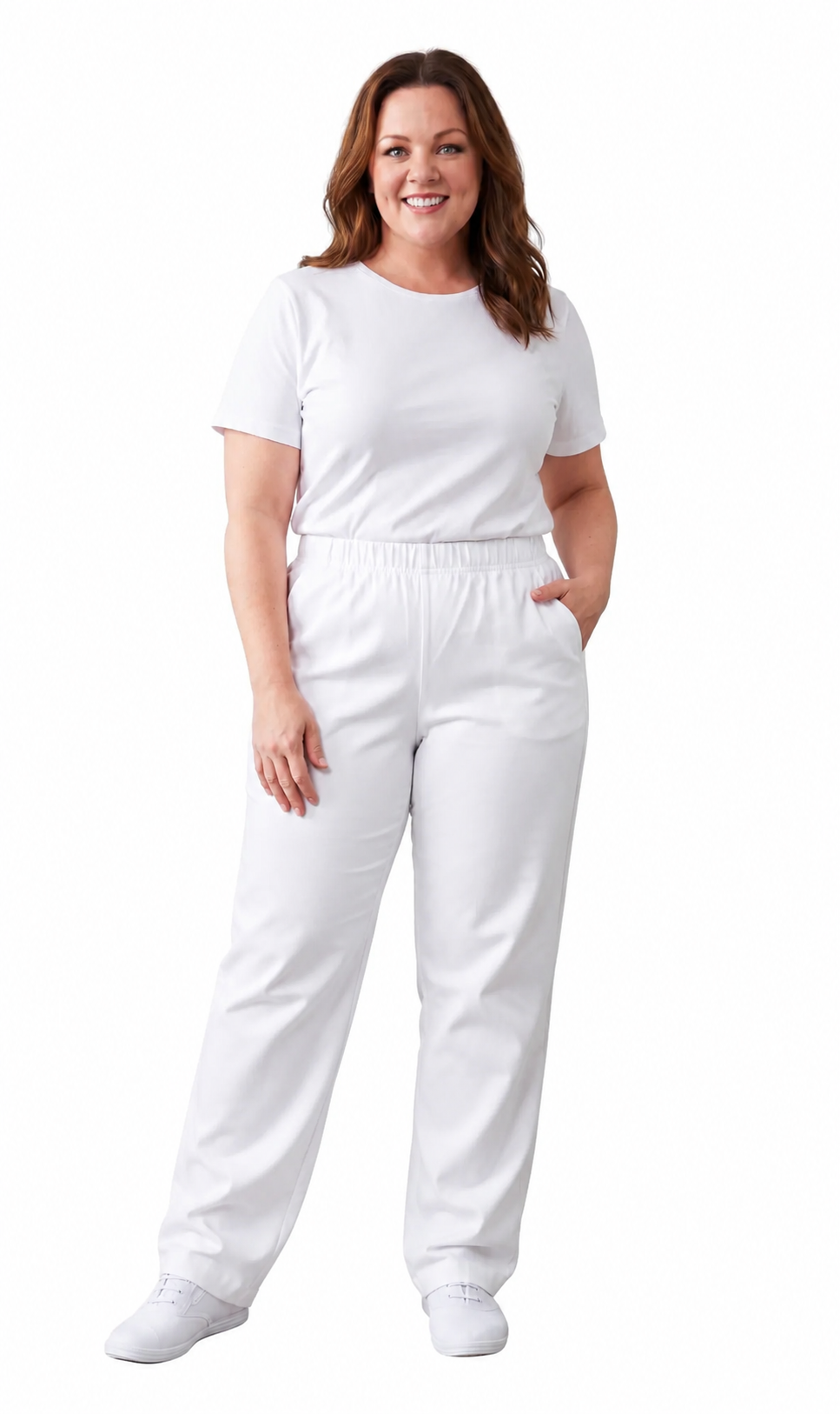 Women's Lightweight Pull-On Denim Jeans — Elastic Waist No Zipper 33