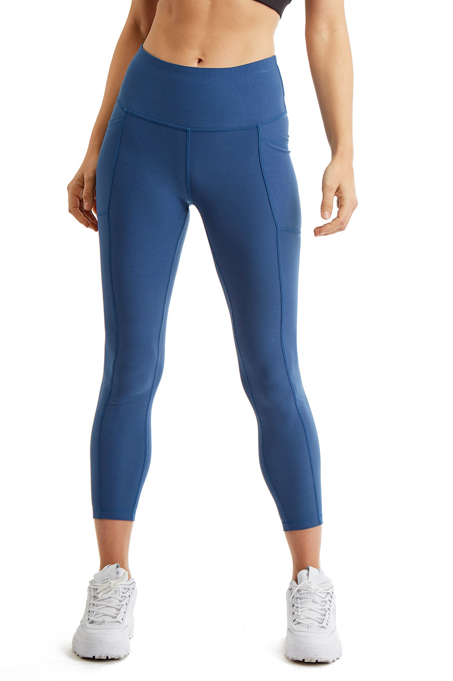 Women's Side Phone Pockets 7/8 Legging - Stellar - Front -  TURTLE BAY APPAREL